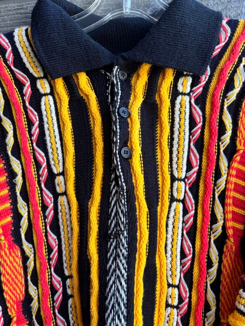90s COOGI 3Dコットンニット 希少　襟付き　クージー　セーター
