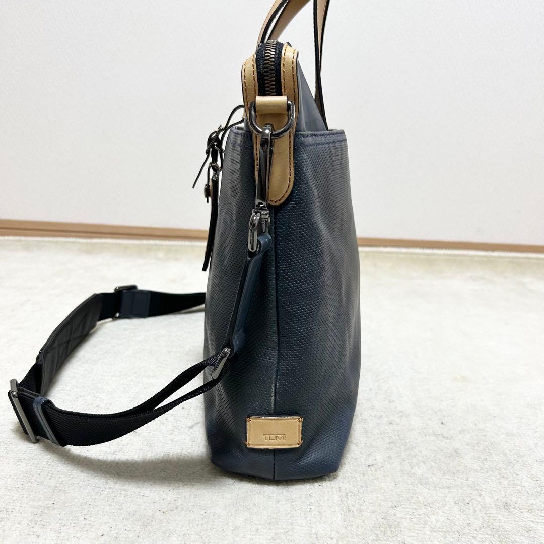 希少　トゥミ　TUMI オールレザー　ブリーフケース ビジネスバッグ　ネイビー