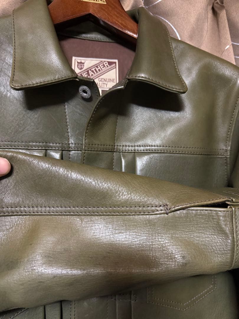 Y'2 LEATHER Gジャン2ndタイプ オリーブ サイズ40