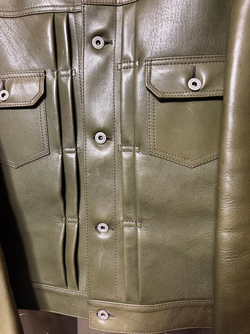 Y'2 LEATHER Gジャン2ndタイプ オリーブ サイズ40