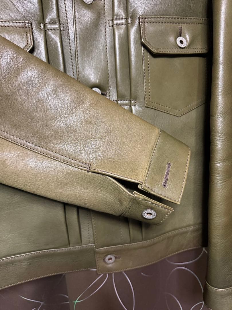 Y'2 LEATHER Gジャン2ndタイプ オリーブ サイズ40