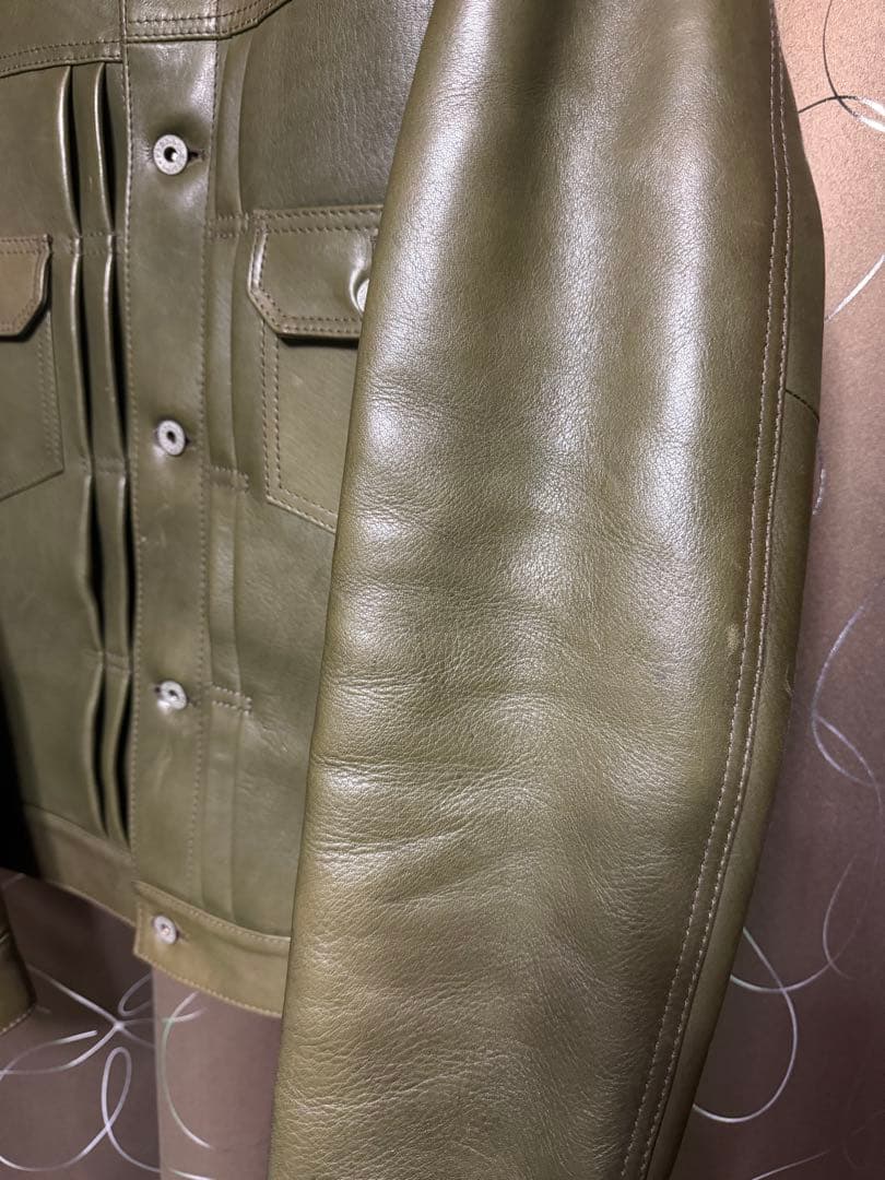 Y'2 LEATHER Gジャン2ndタイプ オリーブ サイズ40