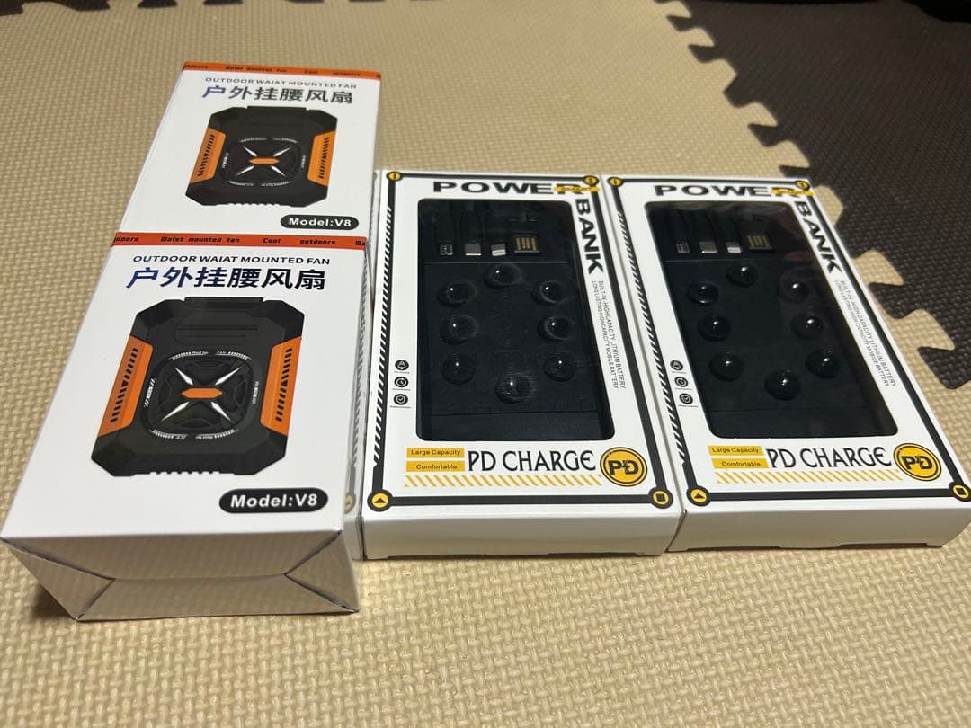 【お値下げ】アウトドア用ポータブルファン2個セット　⭐︎ポータブル充電器付き⭐︎