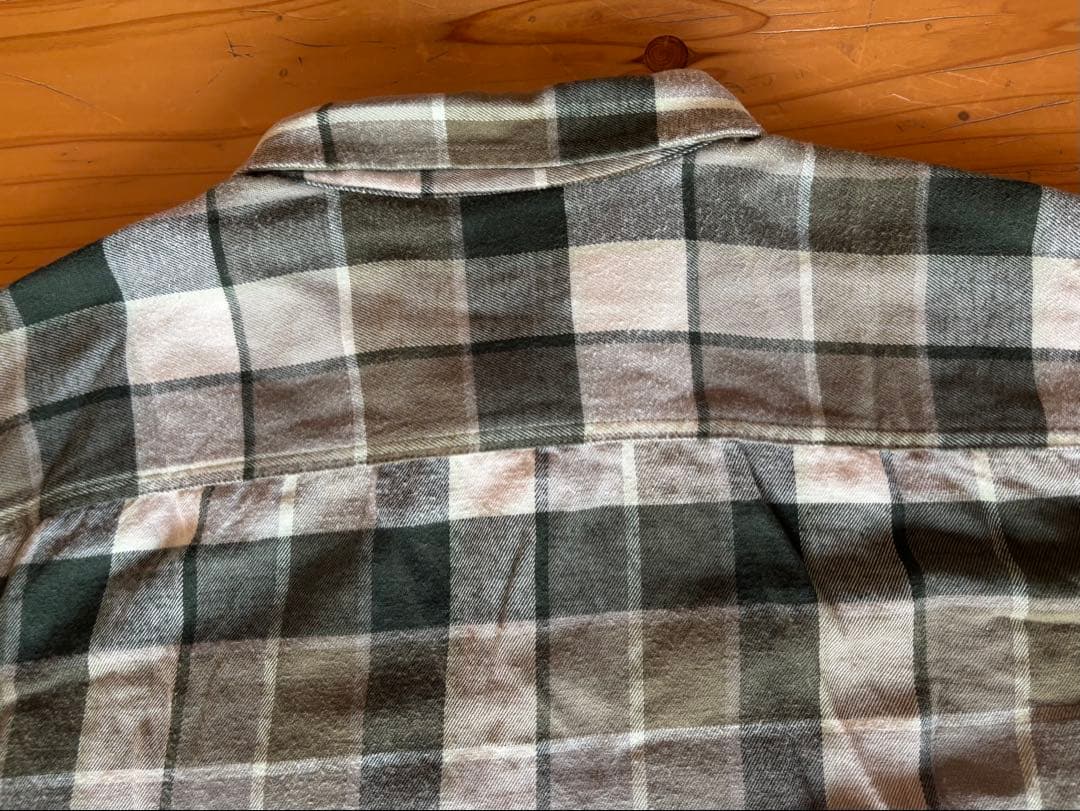 パタゴニア　チェック柄カーキグリーン系　フランネルシャツ　Sサイズ　2025製？