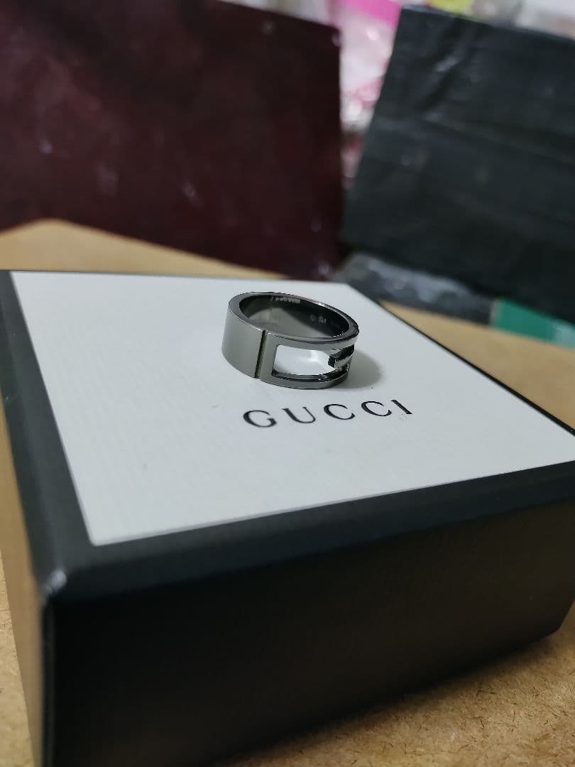 美品 GUCCI グッチ シルバー925 Gリング16号 高級感あり イタリア製