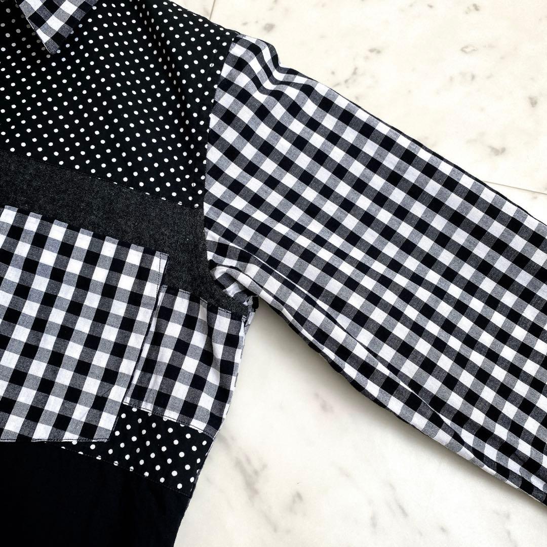 BLACK COMME des GARÇONS 長袖シャツ パッチワーク 切替
