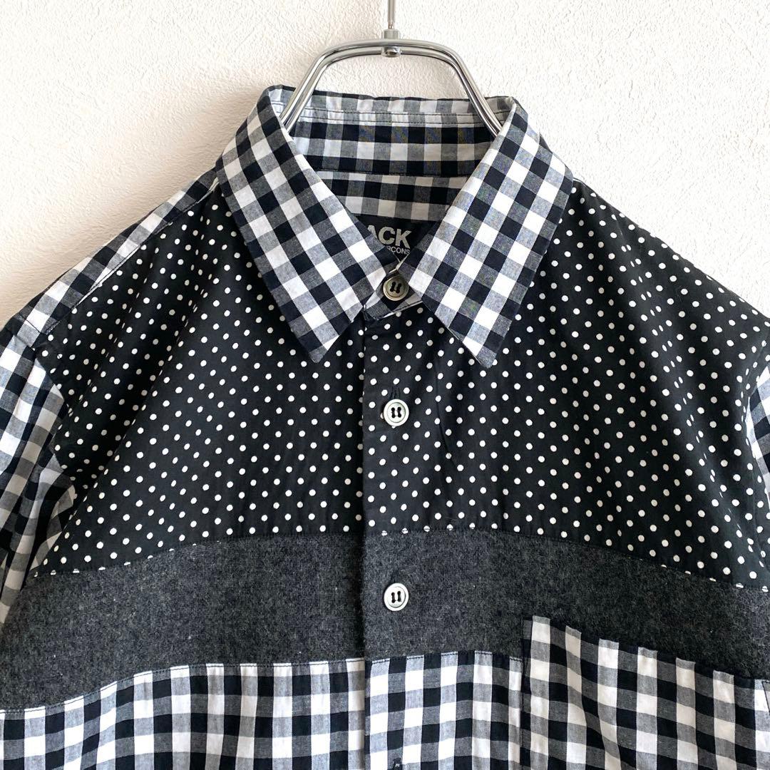 BLACK COMME des GARÇONS 長袖シャツ パッチワーク 切替