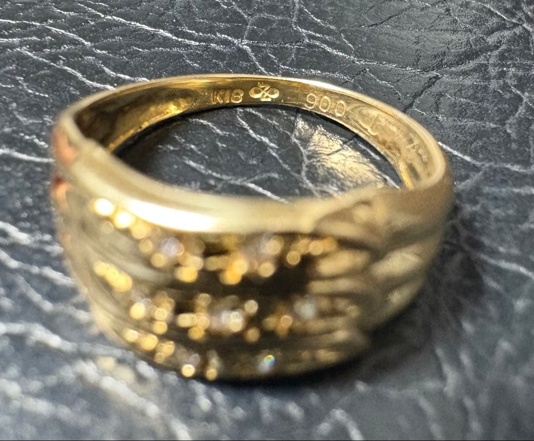 K18 YG イエローゴールド ダイヤ リング 指輪 6号