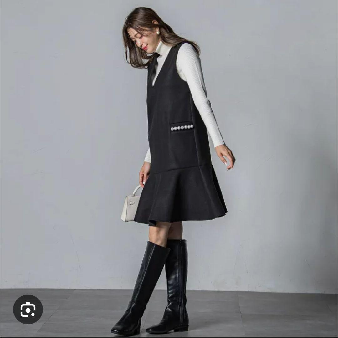 クイーンズコートパール付きレイヤードワンピース 5サイズ未使用