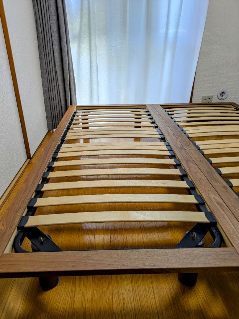 木製ベッドフレーム 【1台】 無印良品 スモール ウォールナット材突板