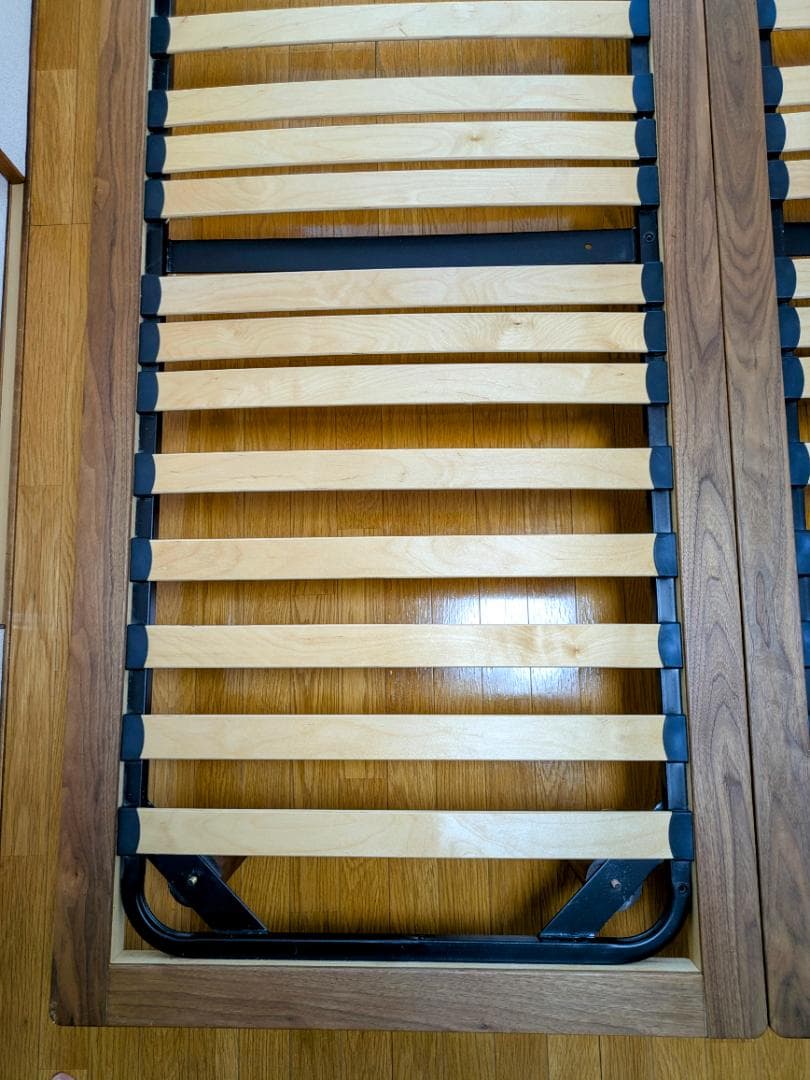 木製ベッドフレーム 【1台】 無印良品 スモール ウォールナット材突板