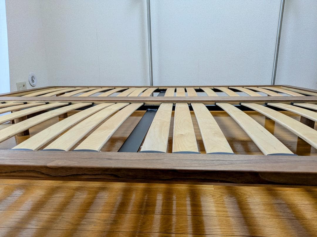 木製ベッドフレーム 【1台】 無印良品 スモール ウォールナット材突板