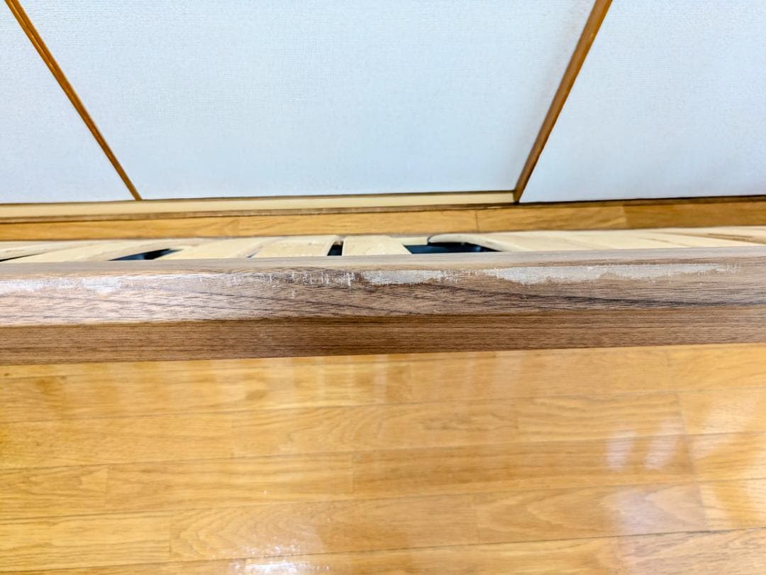 木製ベッドフレーム 【1台】 無印良品 スモール ウォールナット材突板