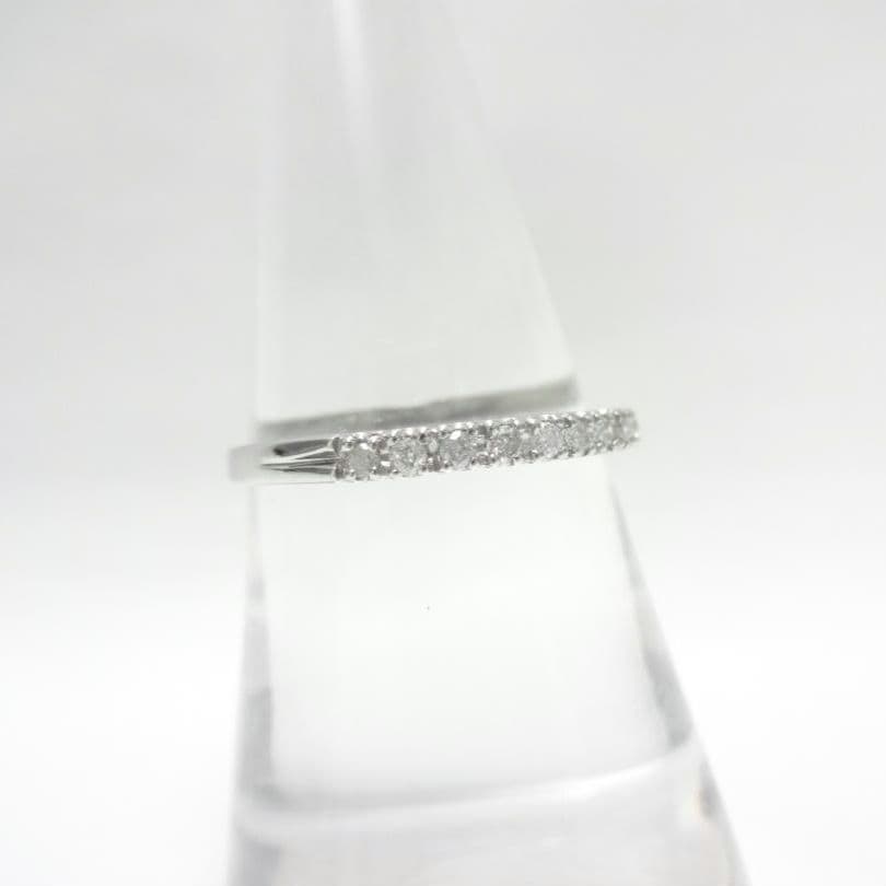 【美品】0.12ct　ダイヤモンド　ハーフエタニティ　リング　プラチナ