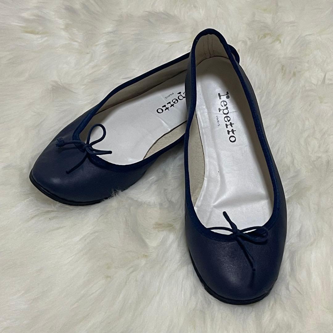 美品　Repetto レペット バレエシューズ ネイビー 39