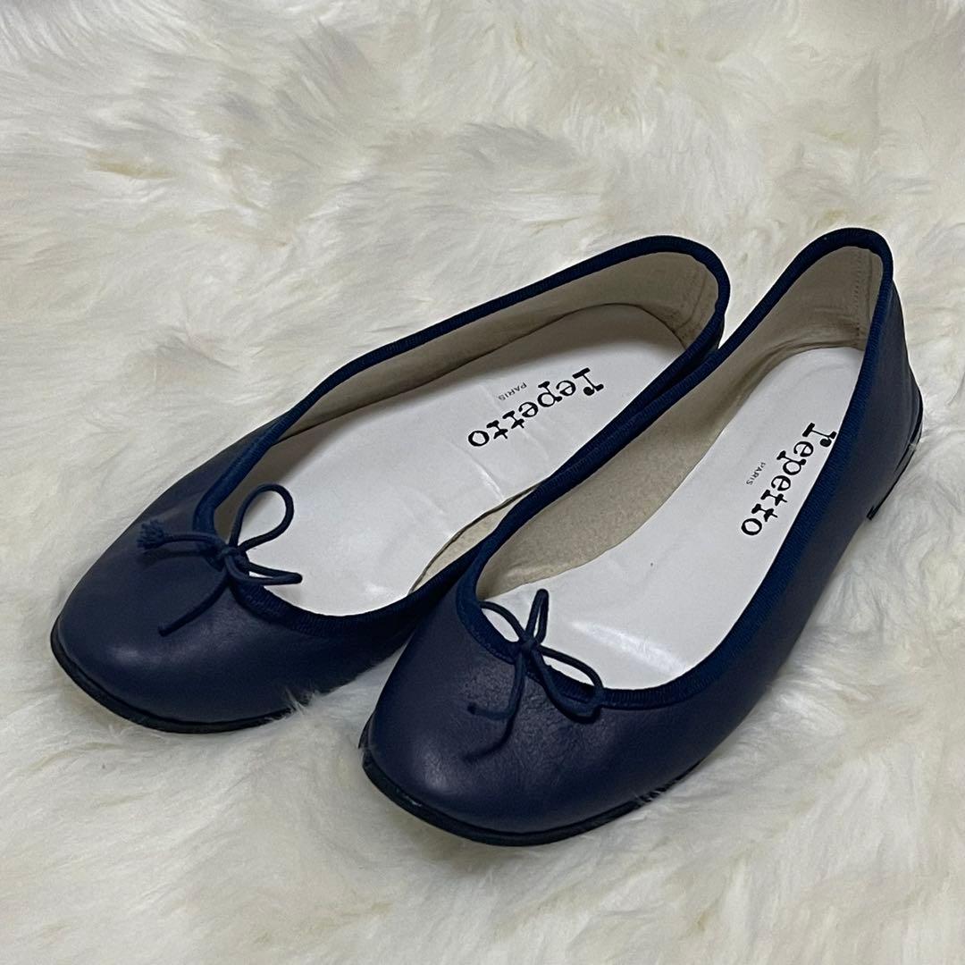 美品　Repetto レペット バレエシューズ ネイビー 39