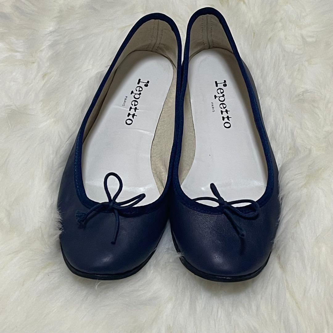 美品　Repetto レペット バレエシューズ ネイビー 39