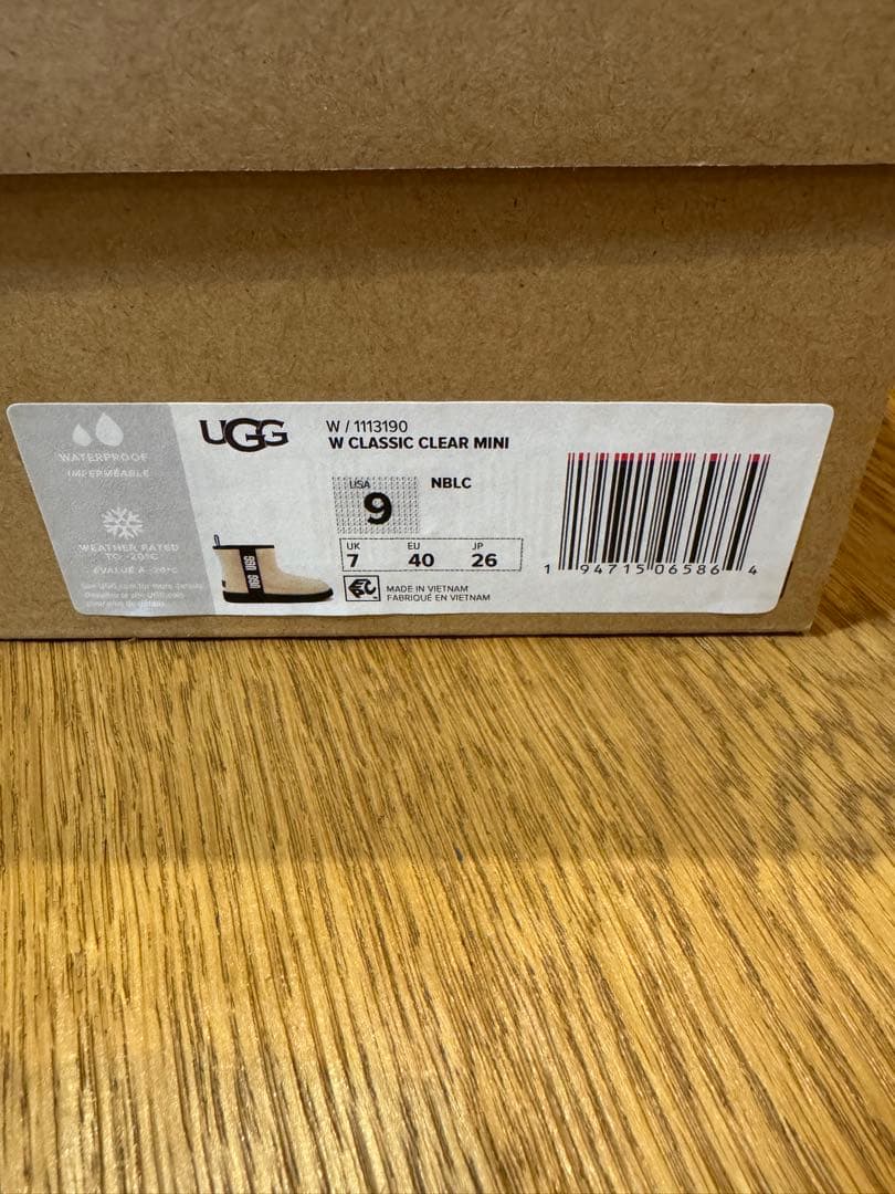 UGG W CLASSIC CLEAR MINI クリア/ベージュ 9