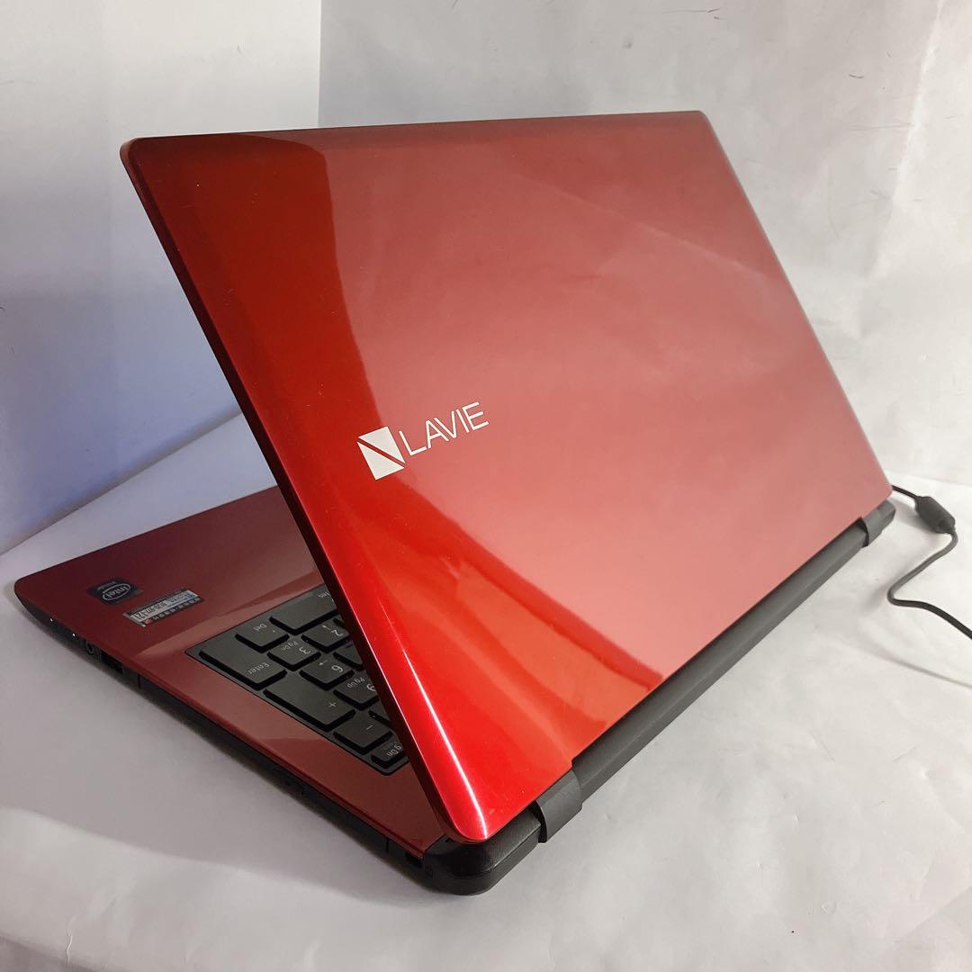 人気レッド　win11　大容量１TB　LAVIE カメラdvd搭載　ノートPC