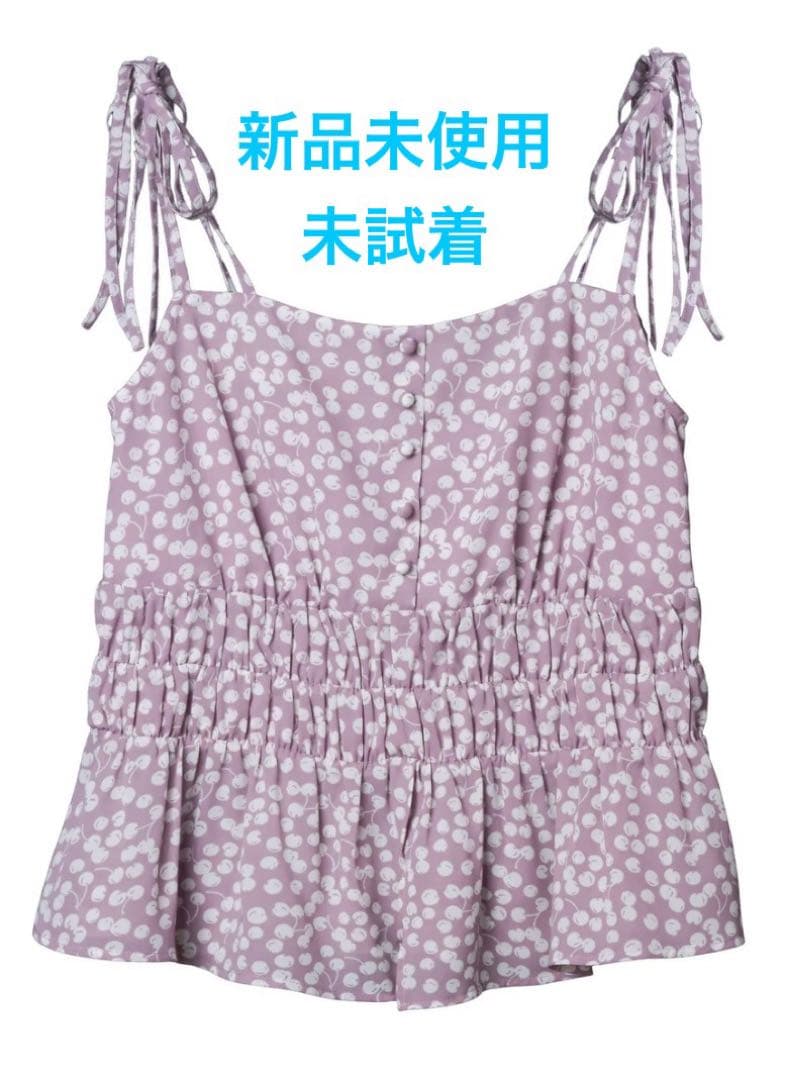 トップス Cherry Pattern Strap Top