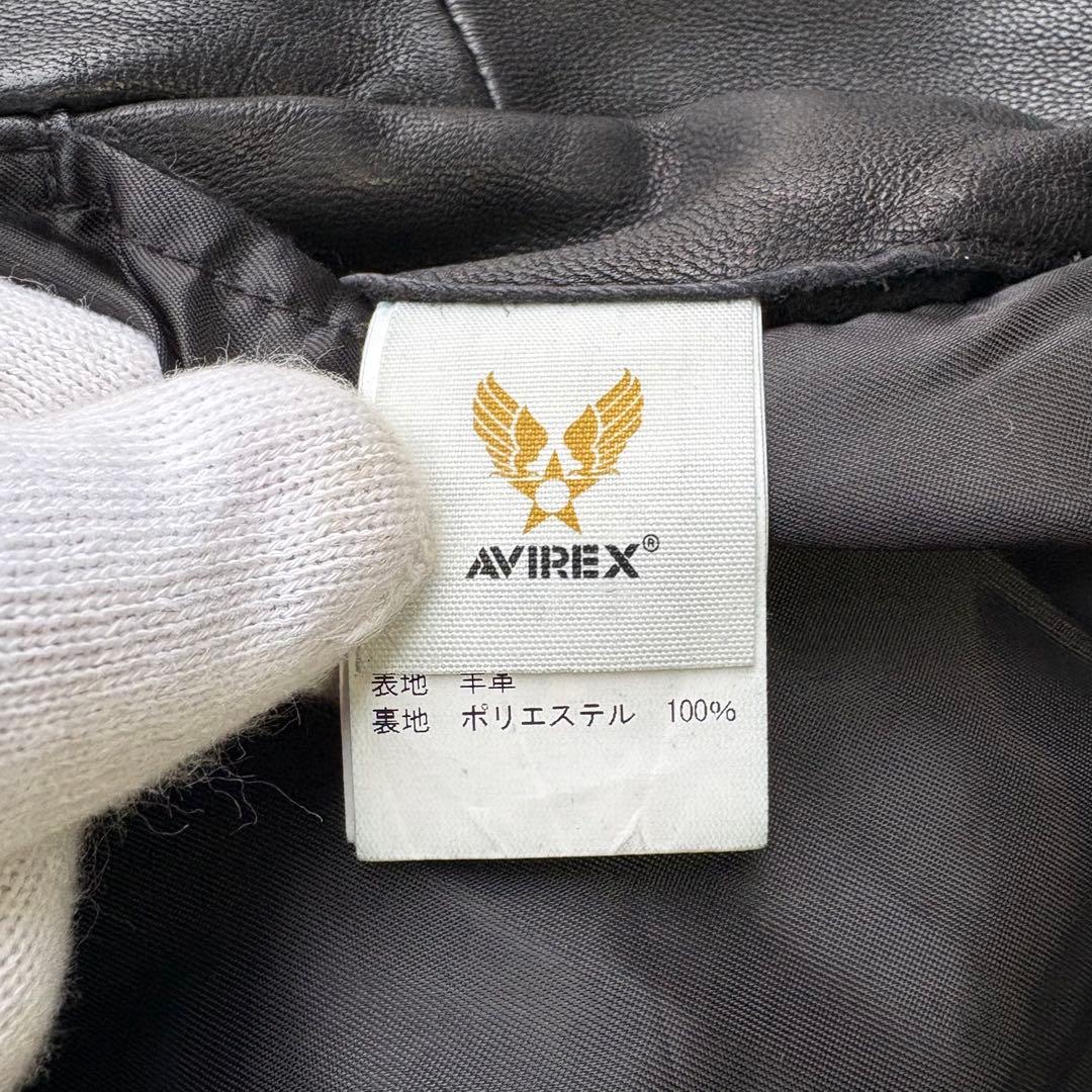 未使用 AVIREX ラムレザー シングルライダースジャケット 6161063