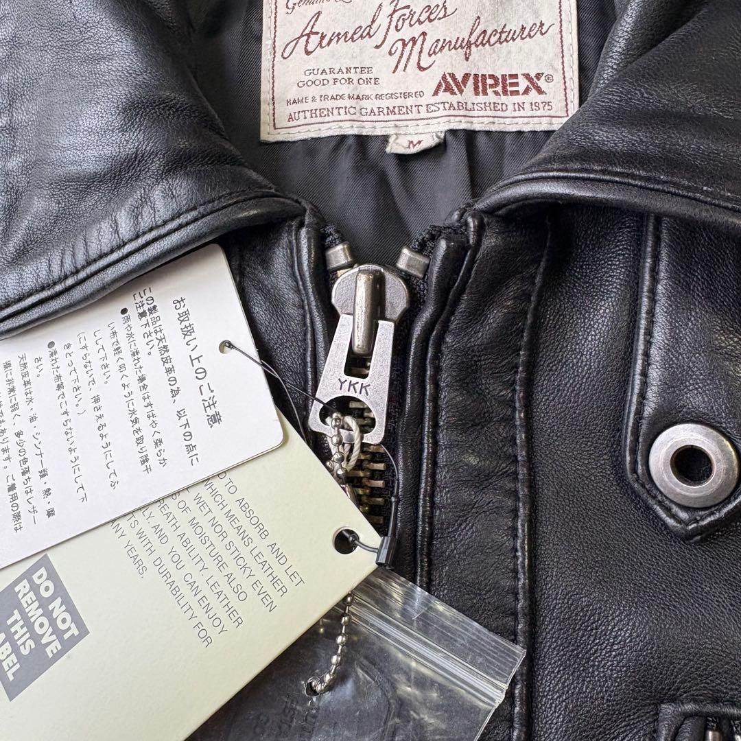 未使用 AVIREX ラムレザー シングルライダースジャケット 6161063