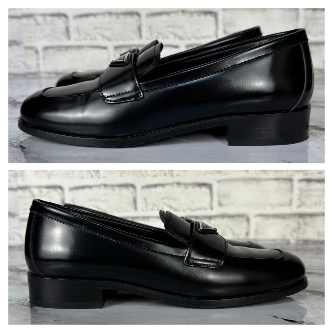 ほぼ未使用✨プラダ ブラッシュドレザー 三角ロゴ ローファー 付属品完備