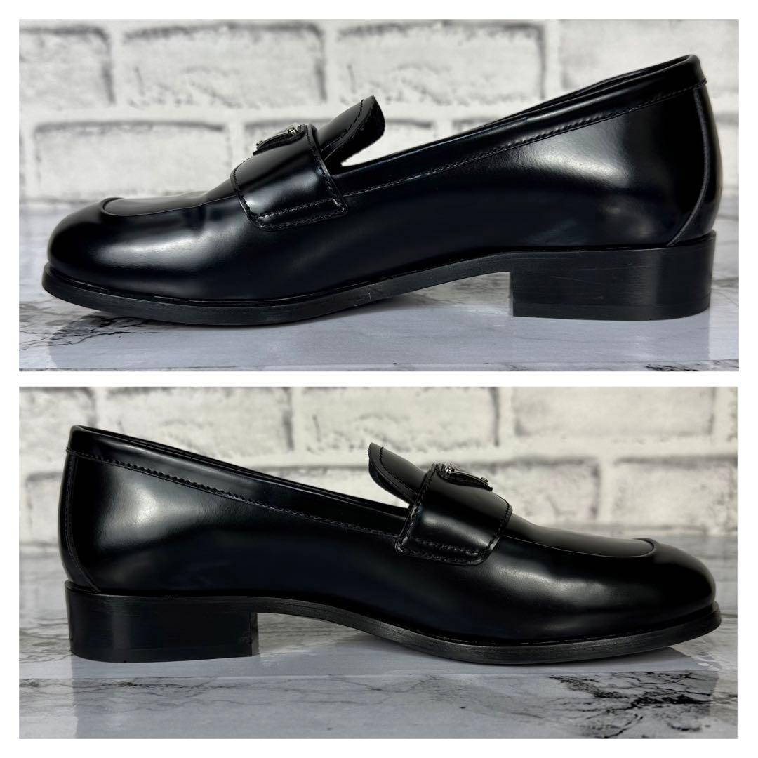 ほぼ未使用✨プラダ ブラッシュドレザー 三角ロゴ ローファー 付属品完備