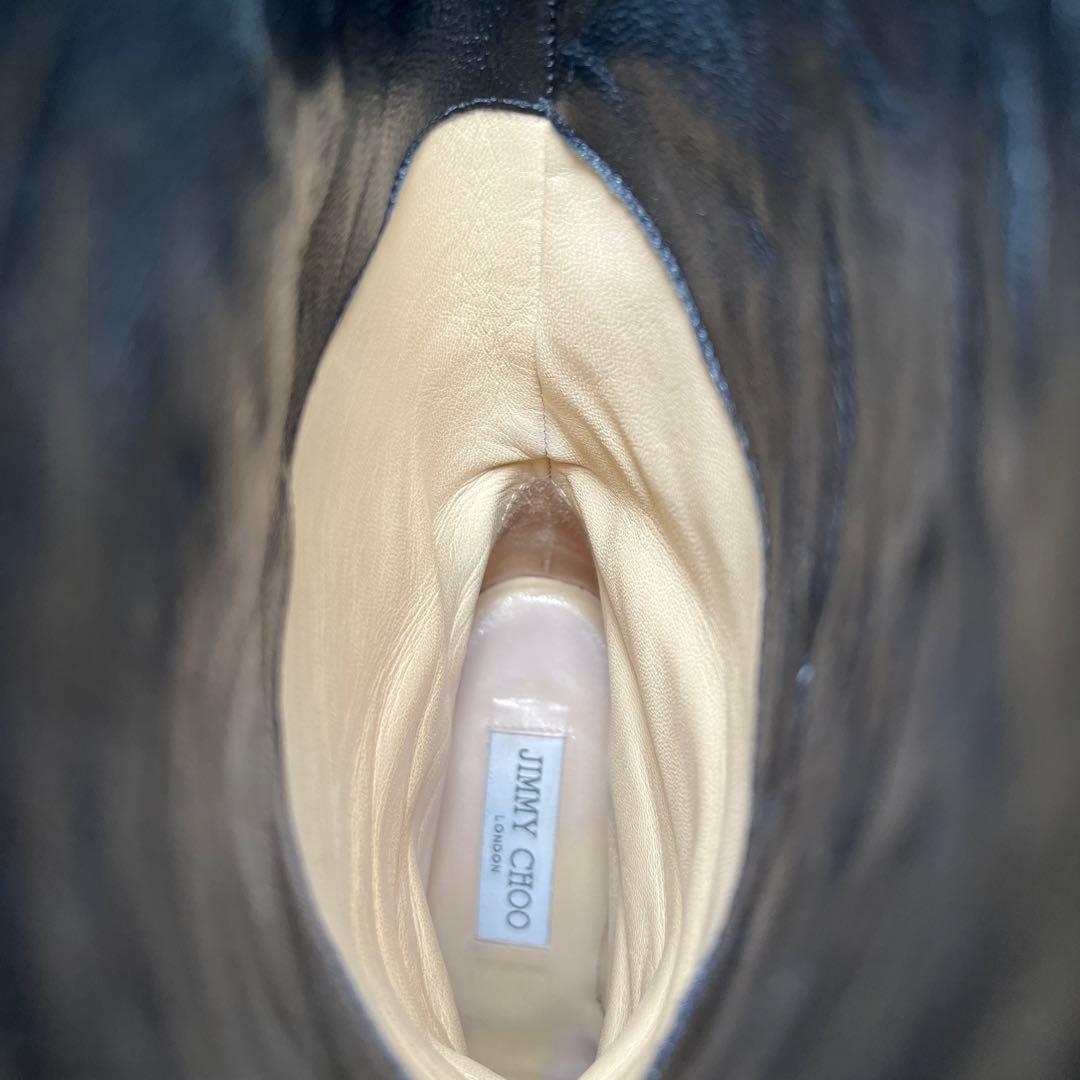 美品 ジミーチュウ エンジニアブーツ ピンヒール ブラック レザー バックル