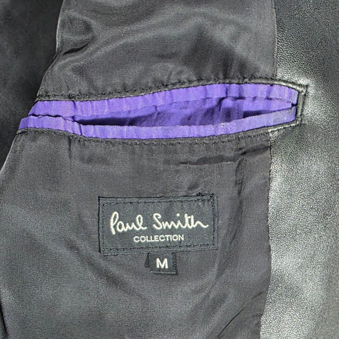 ポールスミスコレクション　ラムレザーテーラードジャケット　ブラック　シングル　黒