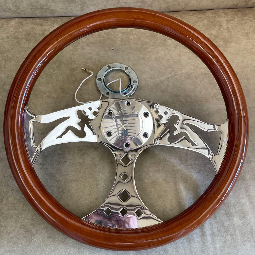 シンディ クロームレディウッドステアリング