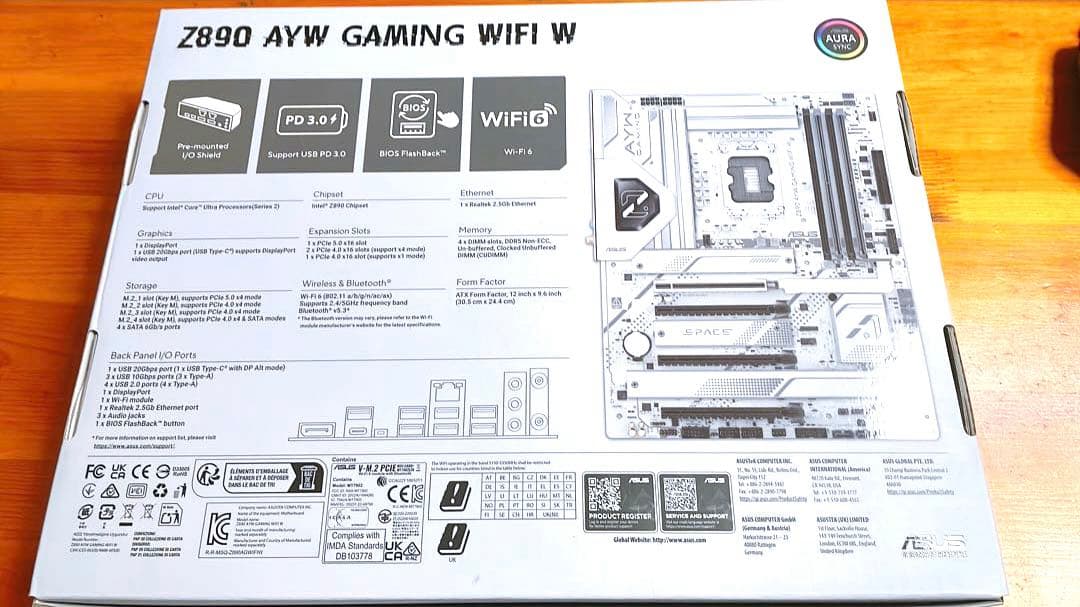 ASUS Z890 AYW GAMING WIFI W マザーボード