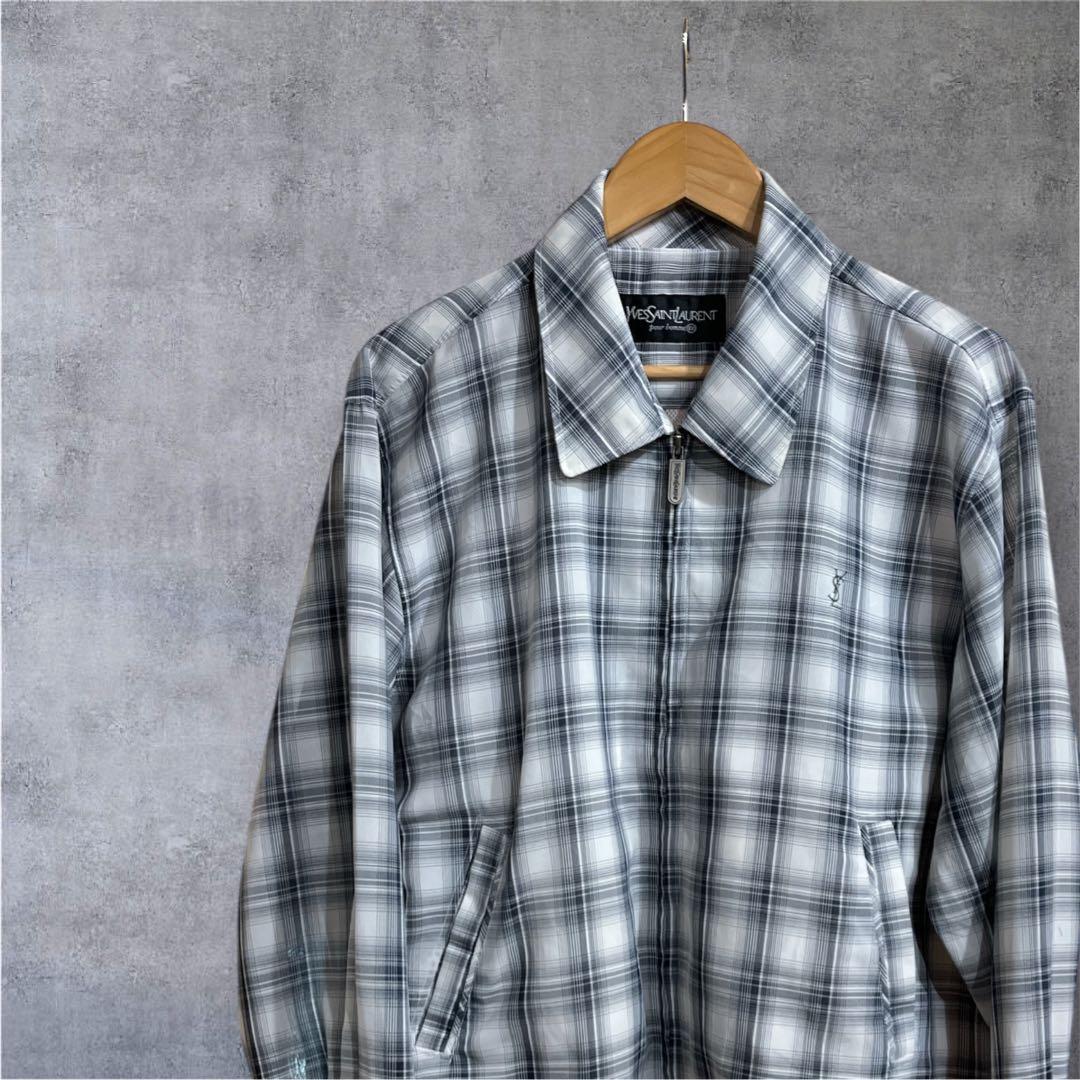 専用Yves Saint Laurent スウィングトップ チェック　白　グレー