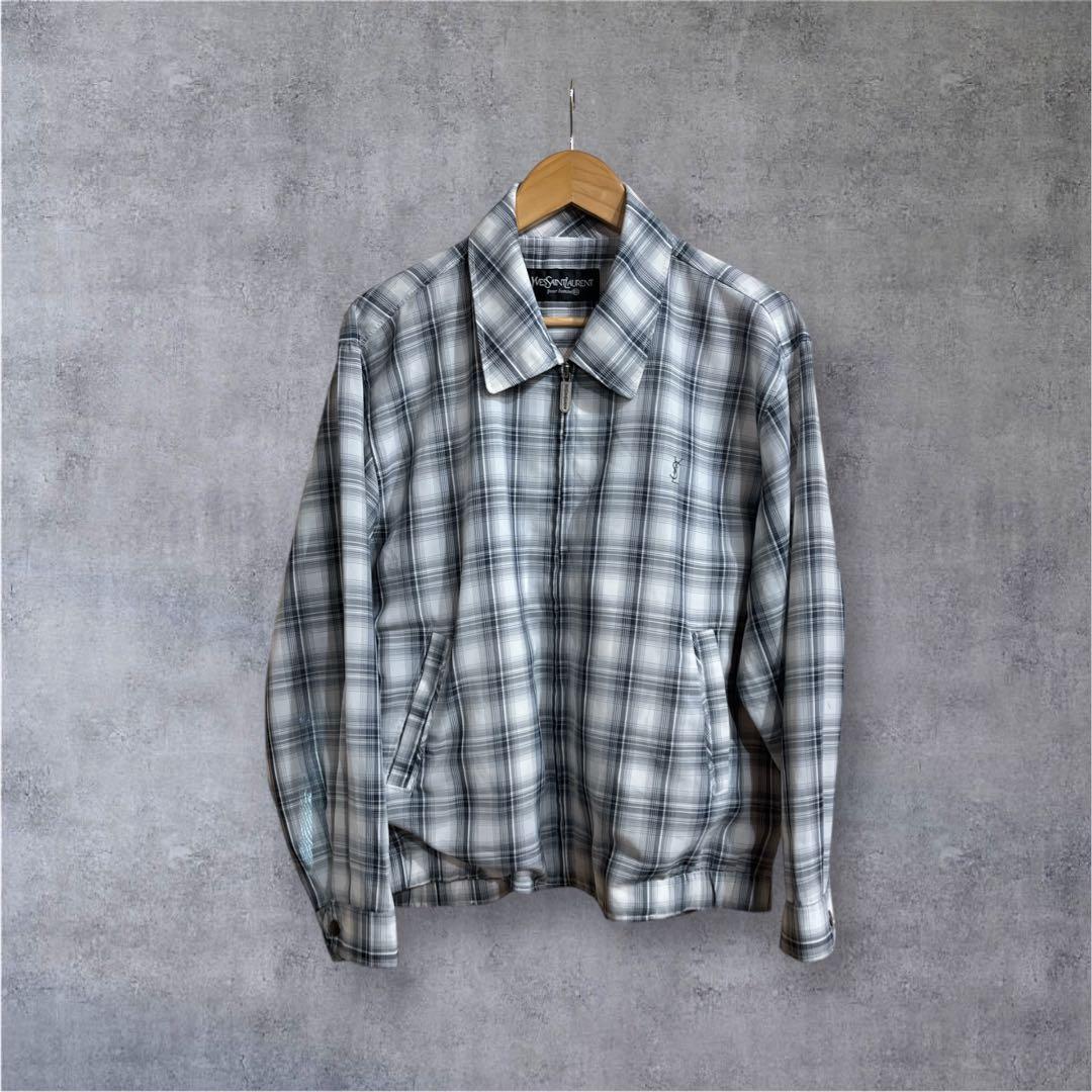 専用Yves Saint Laurent スウィングトップ チェック　白　グレー