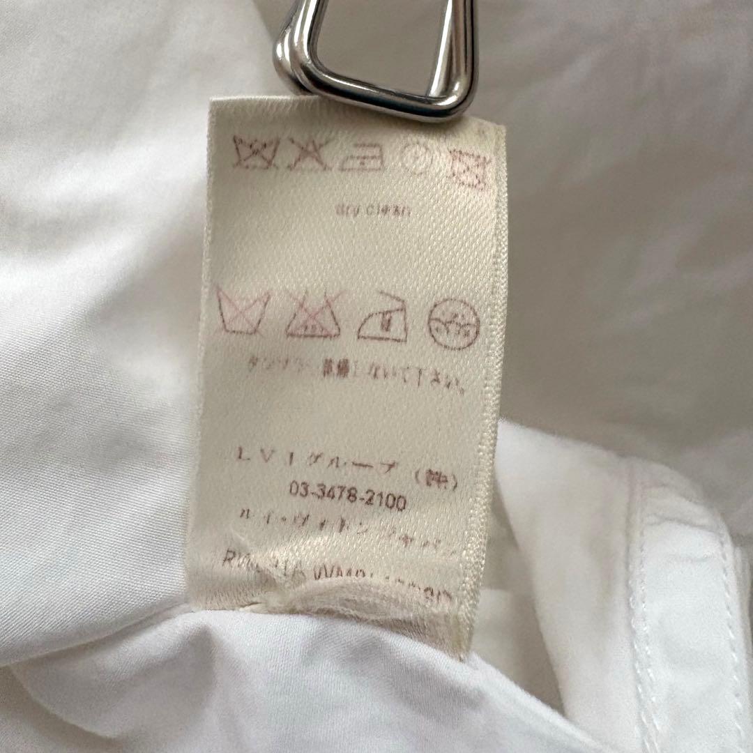 LOUIS VUITTON 長袖シャツ 38 ホワイト ロゴ刺繍
