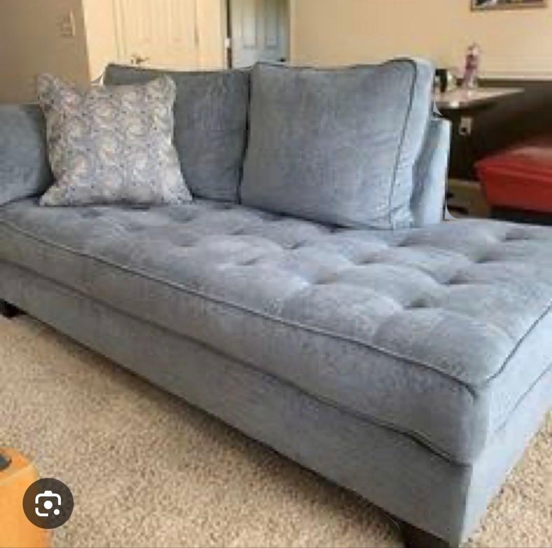 アシュレイ Ashley ブルーグレー　ソファ ３人がけクッション付き