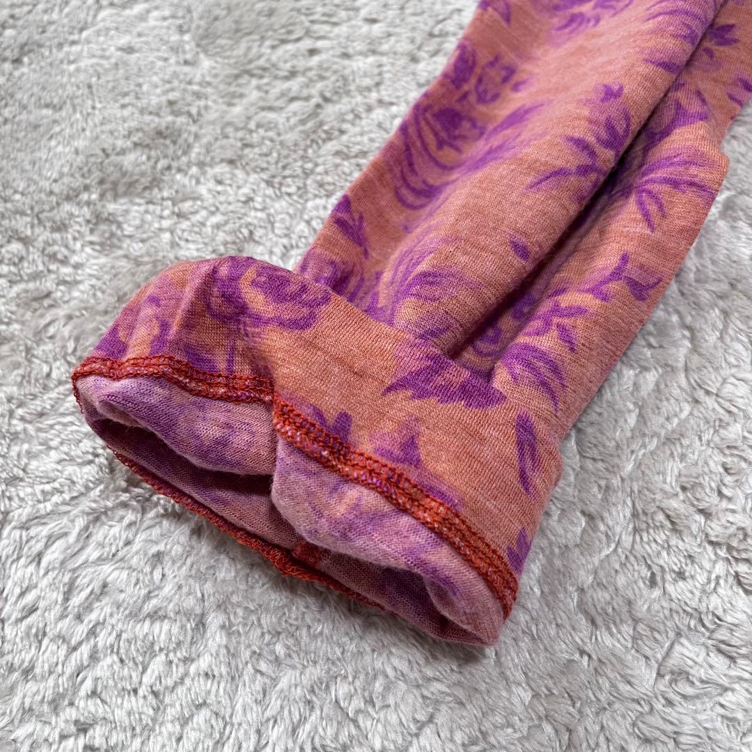 美品　トリコ コムデギャルソン　丸襟　花柄　ニットブラウス　ウール　縮絨