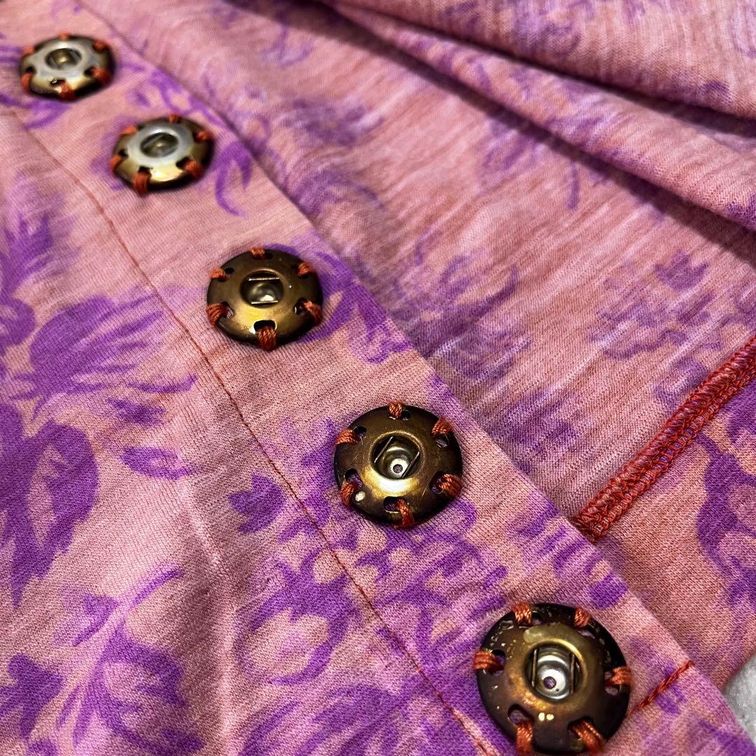 美品　トリコ コムデギャルソン　丸襟　花柄　ニットブラウス　ウール　縮絨