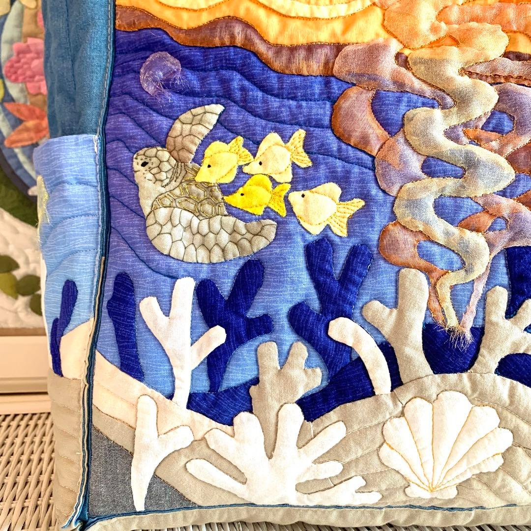 ハワイアンキルト　バッグ　タペストリー　フラガール 鳥　ハワイ　オーダー