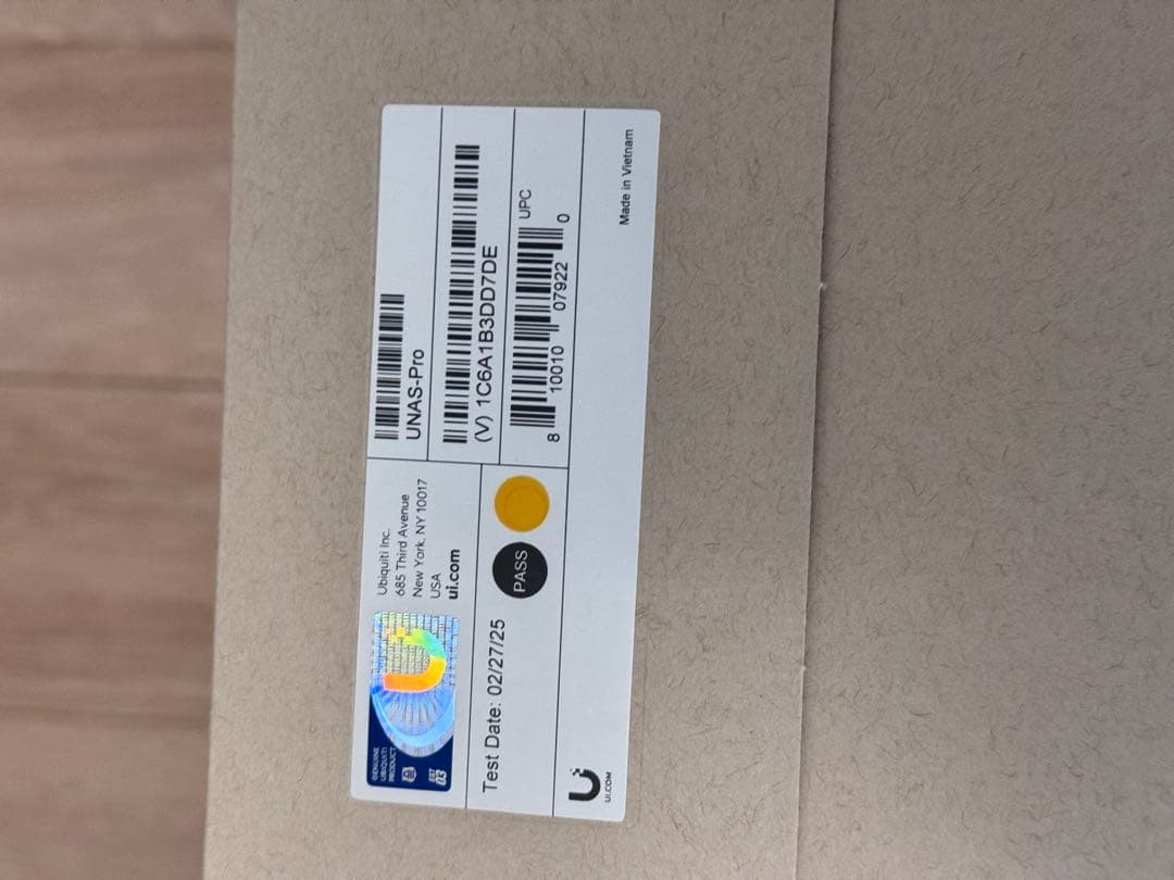 Ubiquiti unifi UNAS Professional新品