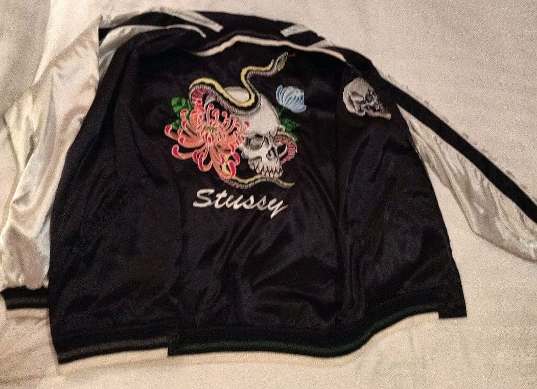 ひろ★stussy リバーシブル　スカル&スネーク スカジャン XL