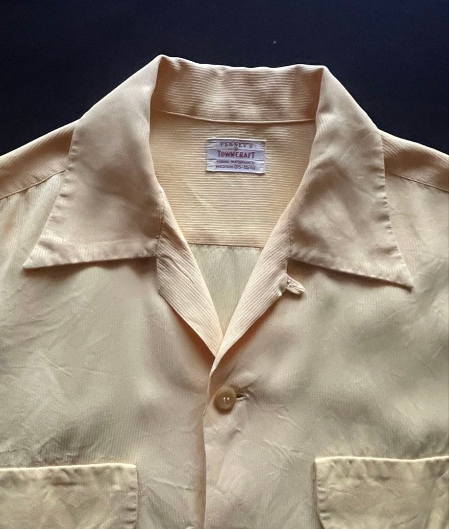 50's Towncraft Pennys レーヨンシャツ レモンイエロー