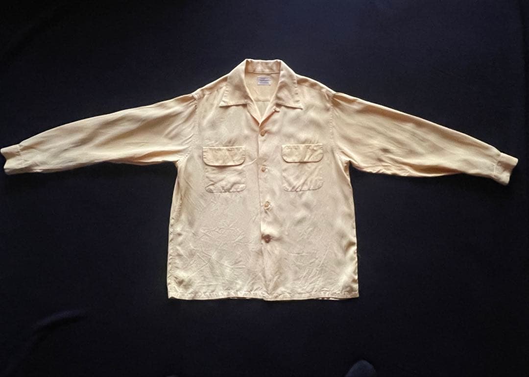 50's Towncraft Pennys レーヨンシャツ レモンイエロー