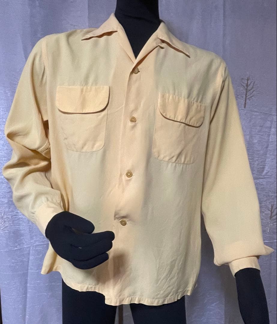 50's Towncraft Pennys レーヨンシャツ レモンイエロー