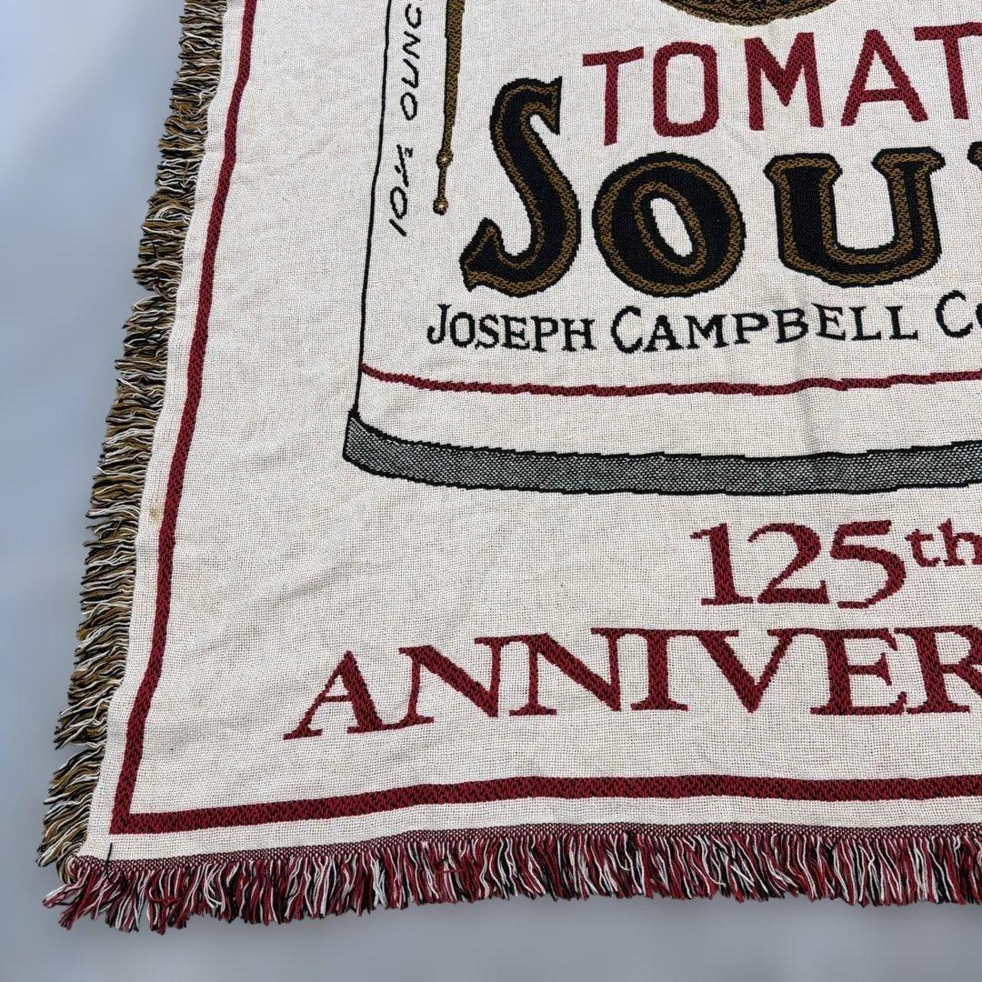 デッドストック　キャンベルスープ　マルチカバー　ソファカバー　ラグ184x127