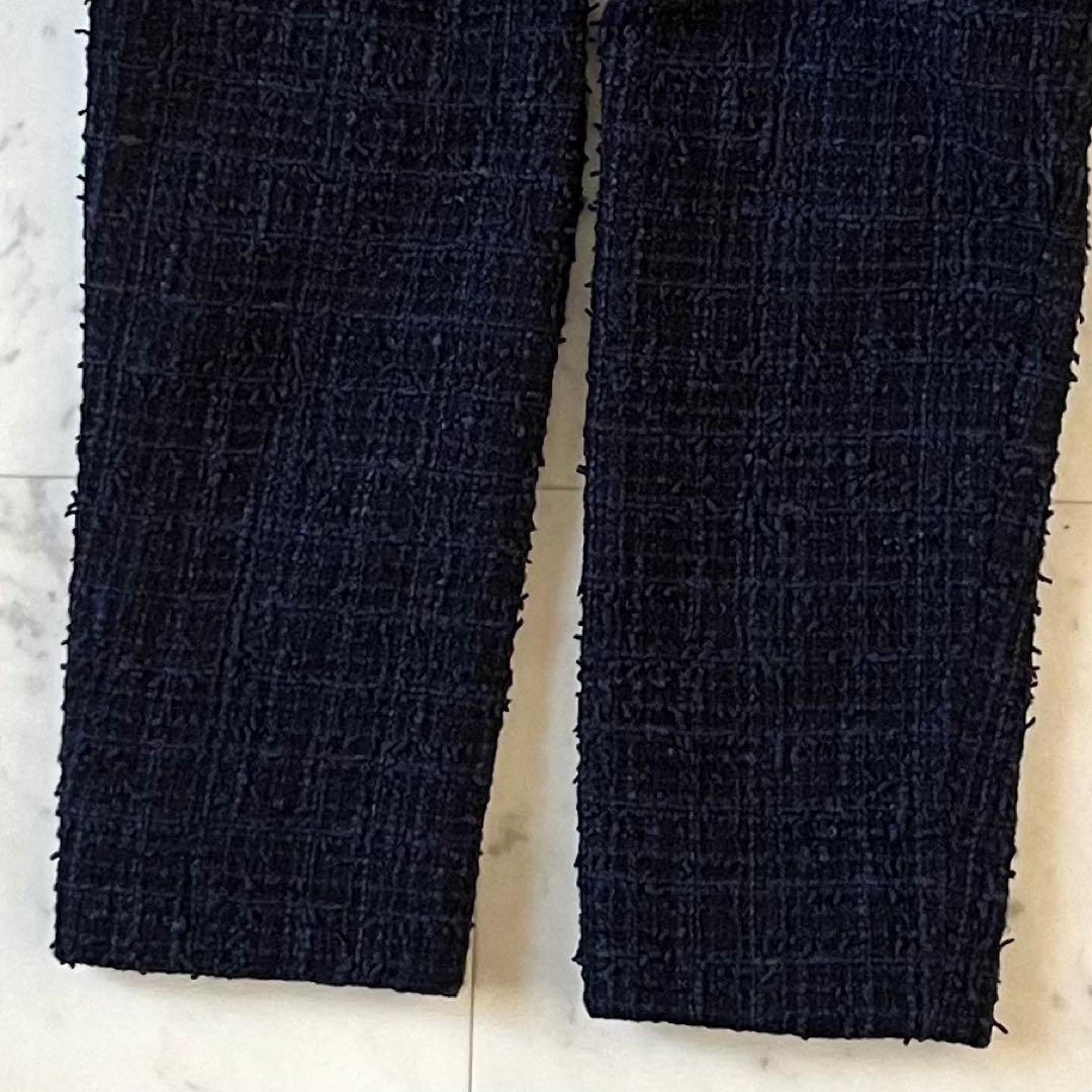 美品♪デミルクスビームス ツイードペプラムプルオーバー 38 ネイビー系ミックス