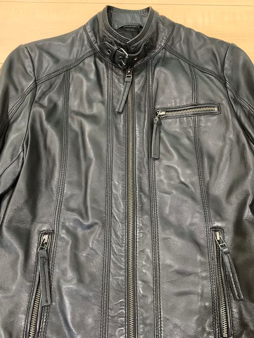 Haruf レザージャケット　美シルエット　本革　シングルライダース　レディース