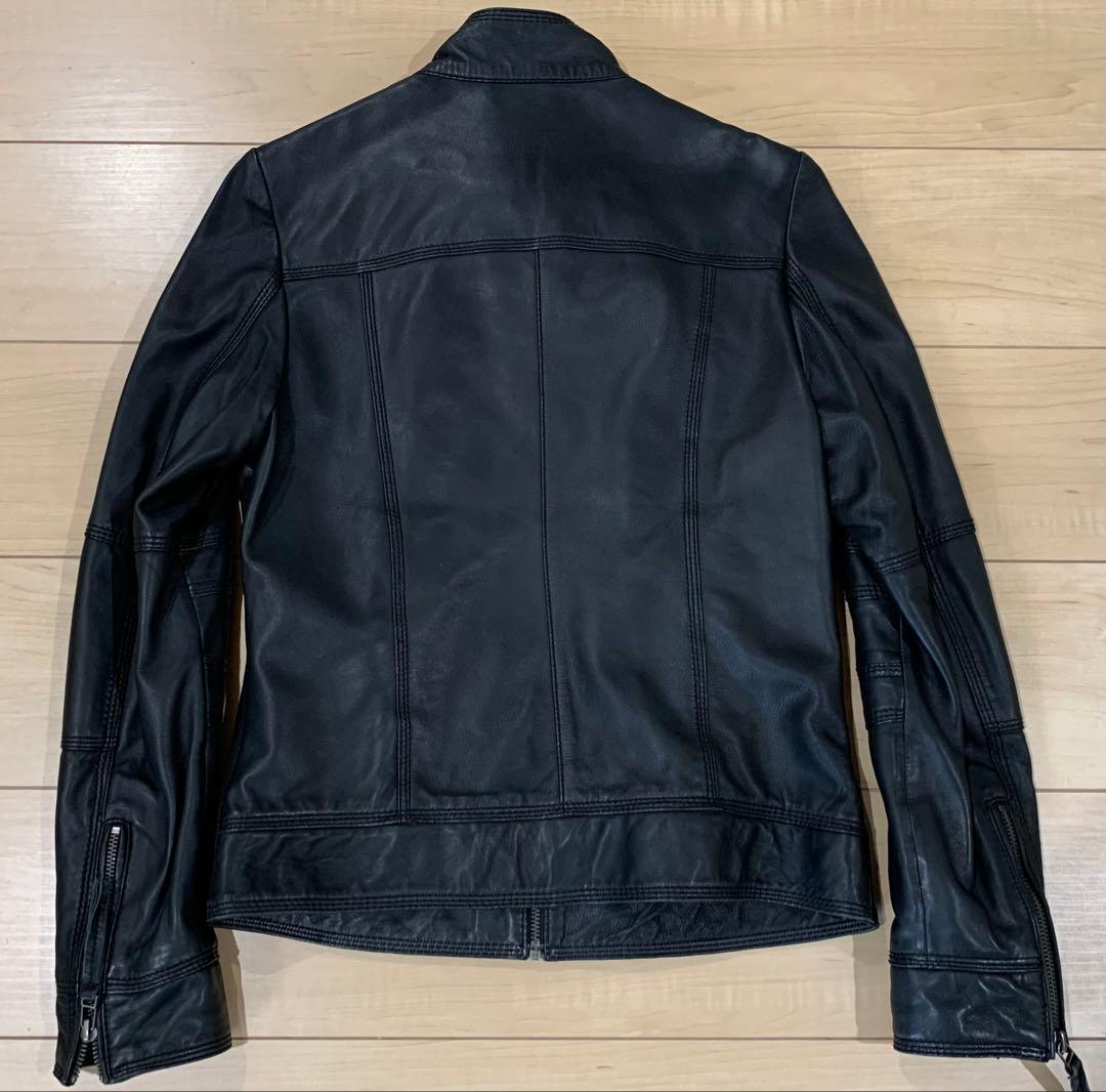 Haruf レザージャケット　美シルエット　本革　シングルライダース　レディース