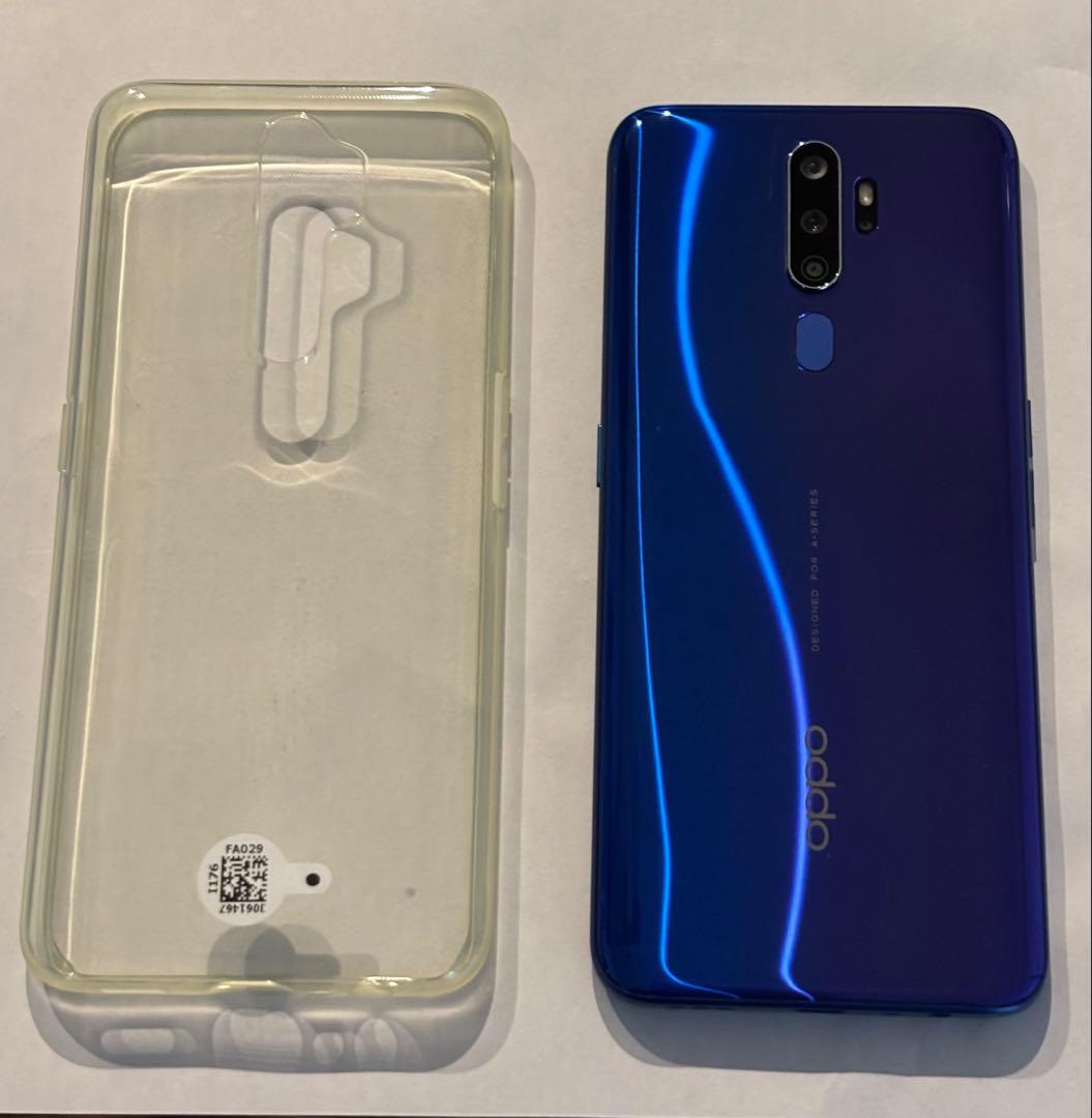 OPPO A5 2020 ブルー本体(フィルムとケース付)