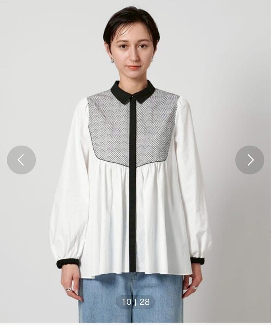 新品タグ付き　ユナイテッドアローズ　エンブロイダリー ロングスリーブ ブラウス